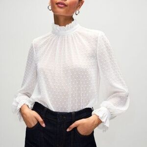 Claudie pierlot victorian collar sheer blouse